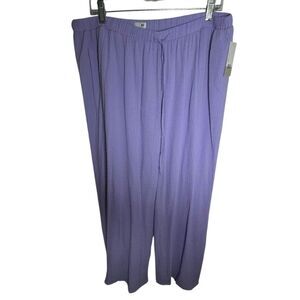 BP Womens Lavender Drawstring Pocket Wide Leg Straight Pants Size 1X